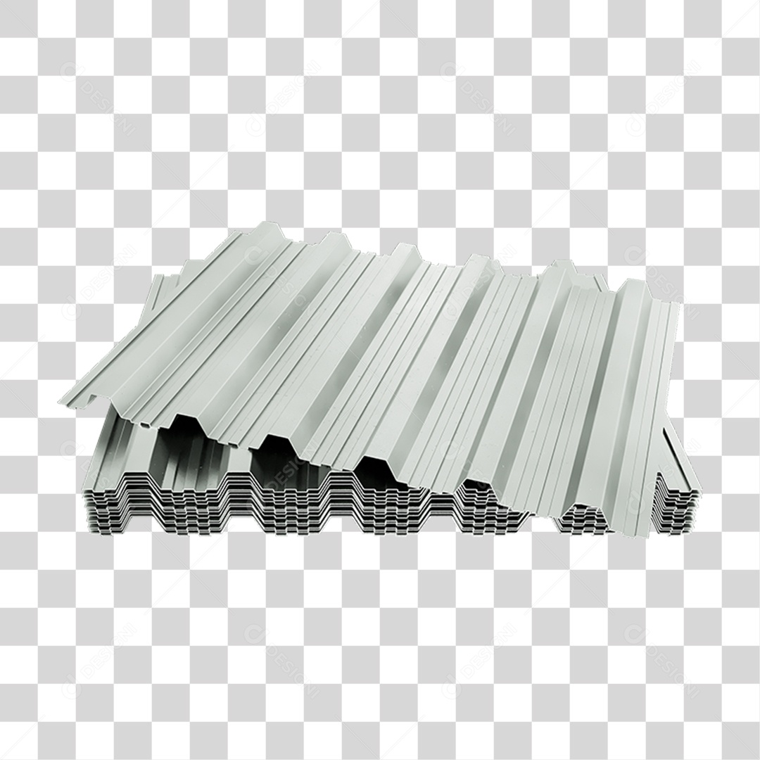 Elemento 3D Telha de Zinco PNG Transparente