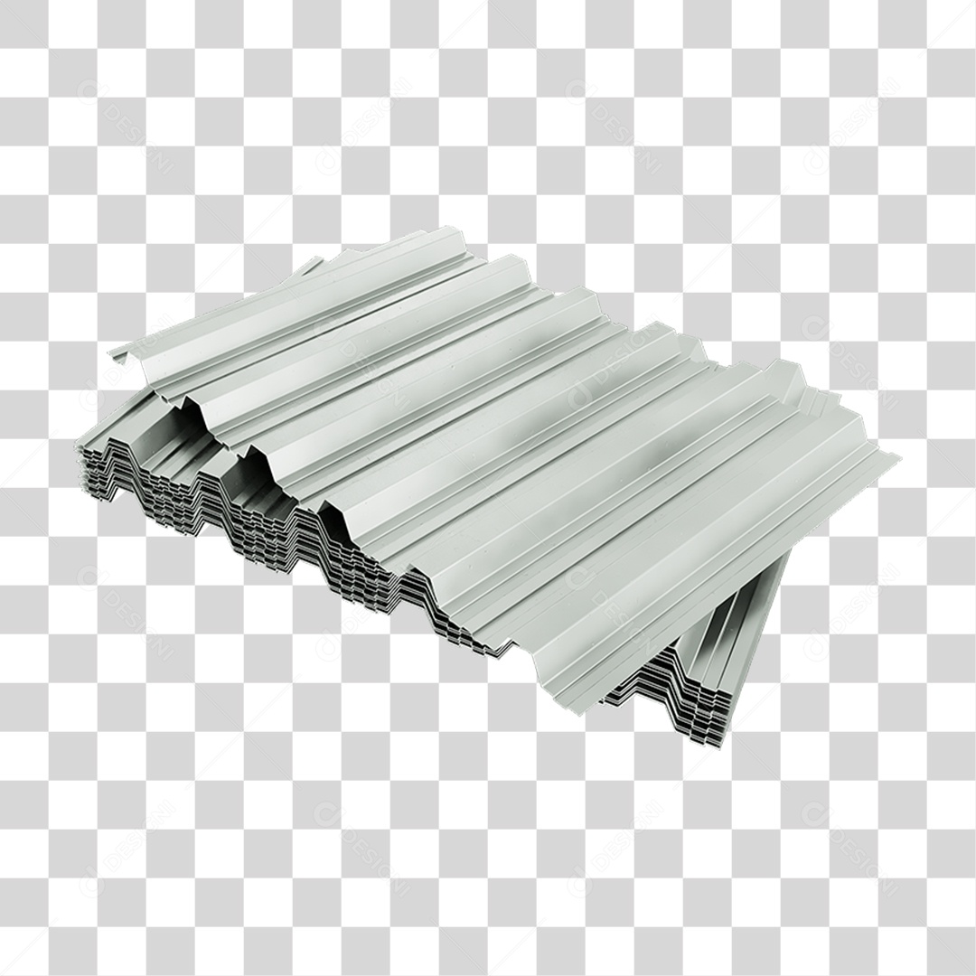 Elemento 3D Telha de Zinco PNG Transparente