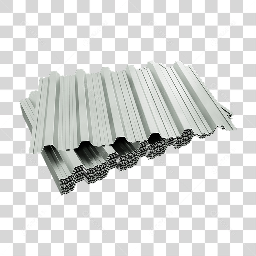 Elemento 3D Telha de Zinco PNG Transparente