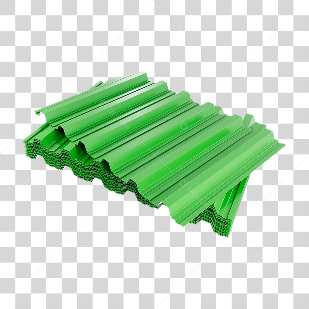 Elemento 3D Telha de Zinco PNG Transparente