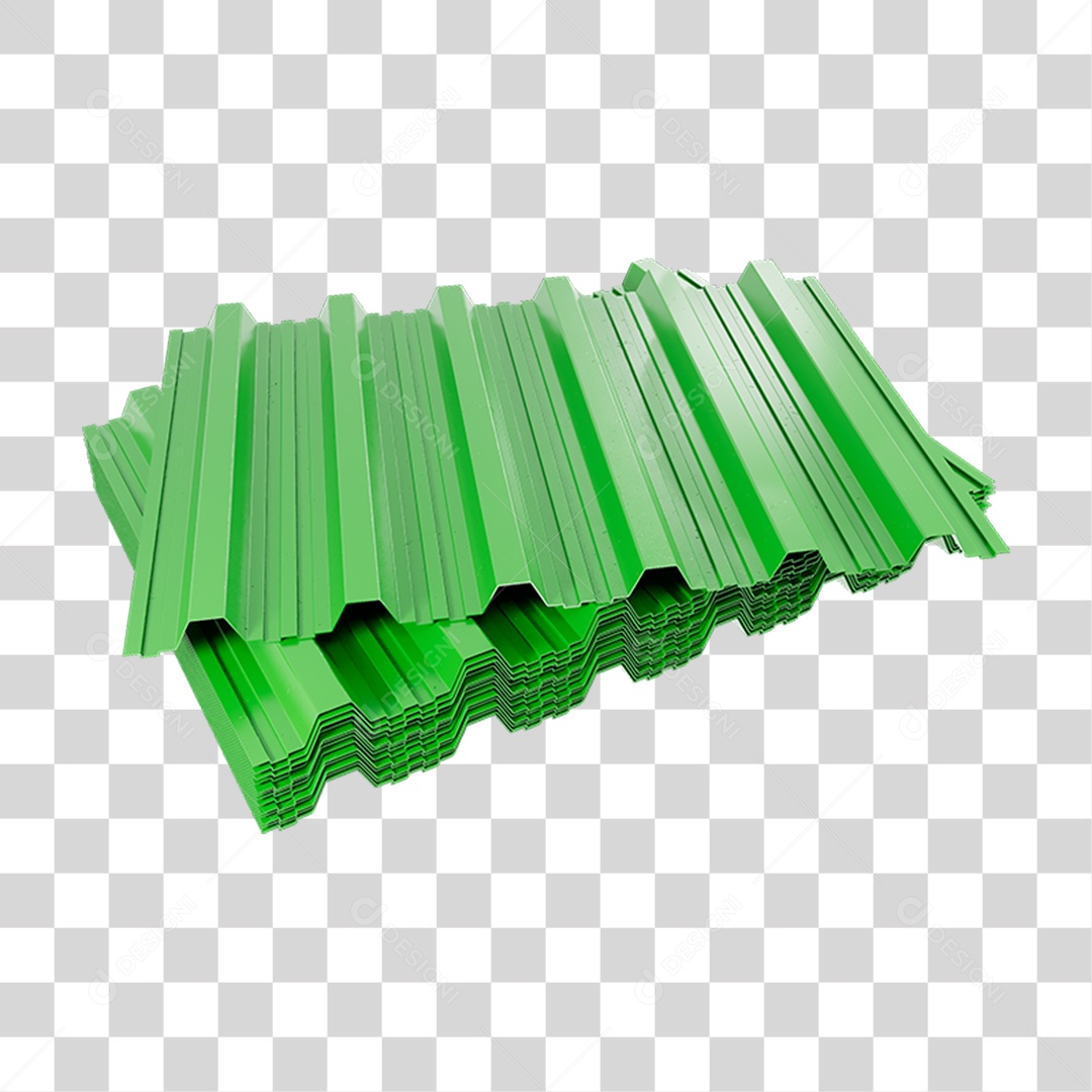 Elemento 3D Telha de Zinco PNG Transparente