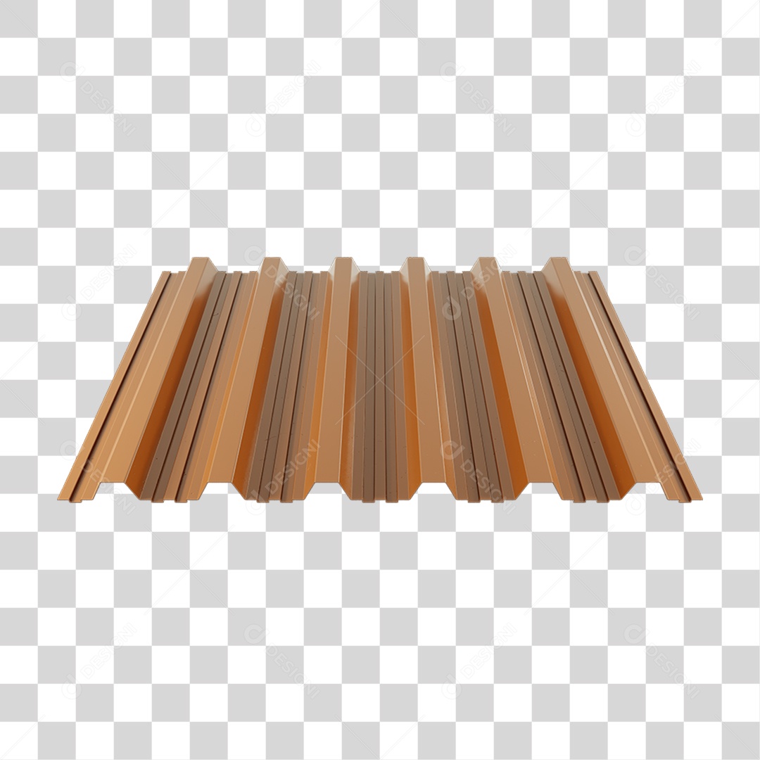 Elemento 3D Telha de Zinco PNG Transparente