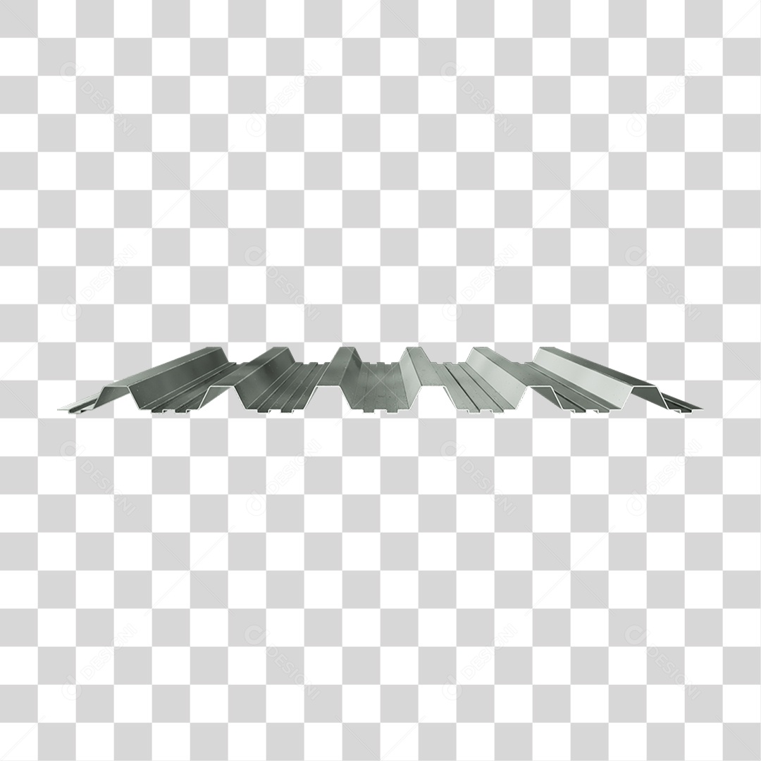 Elemento 3D Telha de Zinco PNG Transparente