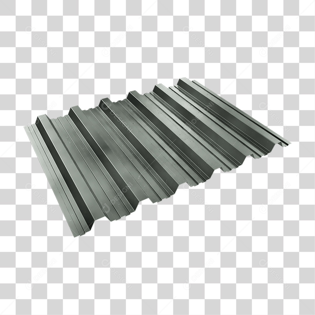 Elemento 3D Telha de Zinco PNG Transparente