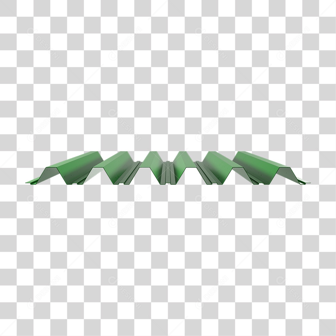 Elemento 3D Telha de Zinco PNG Transparente