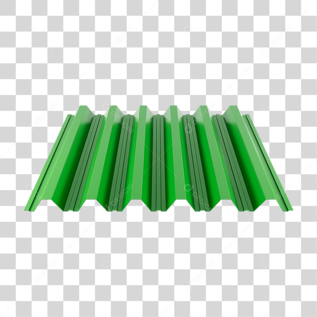 Elemento 3D Telha de Zinco PNG Transparente
