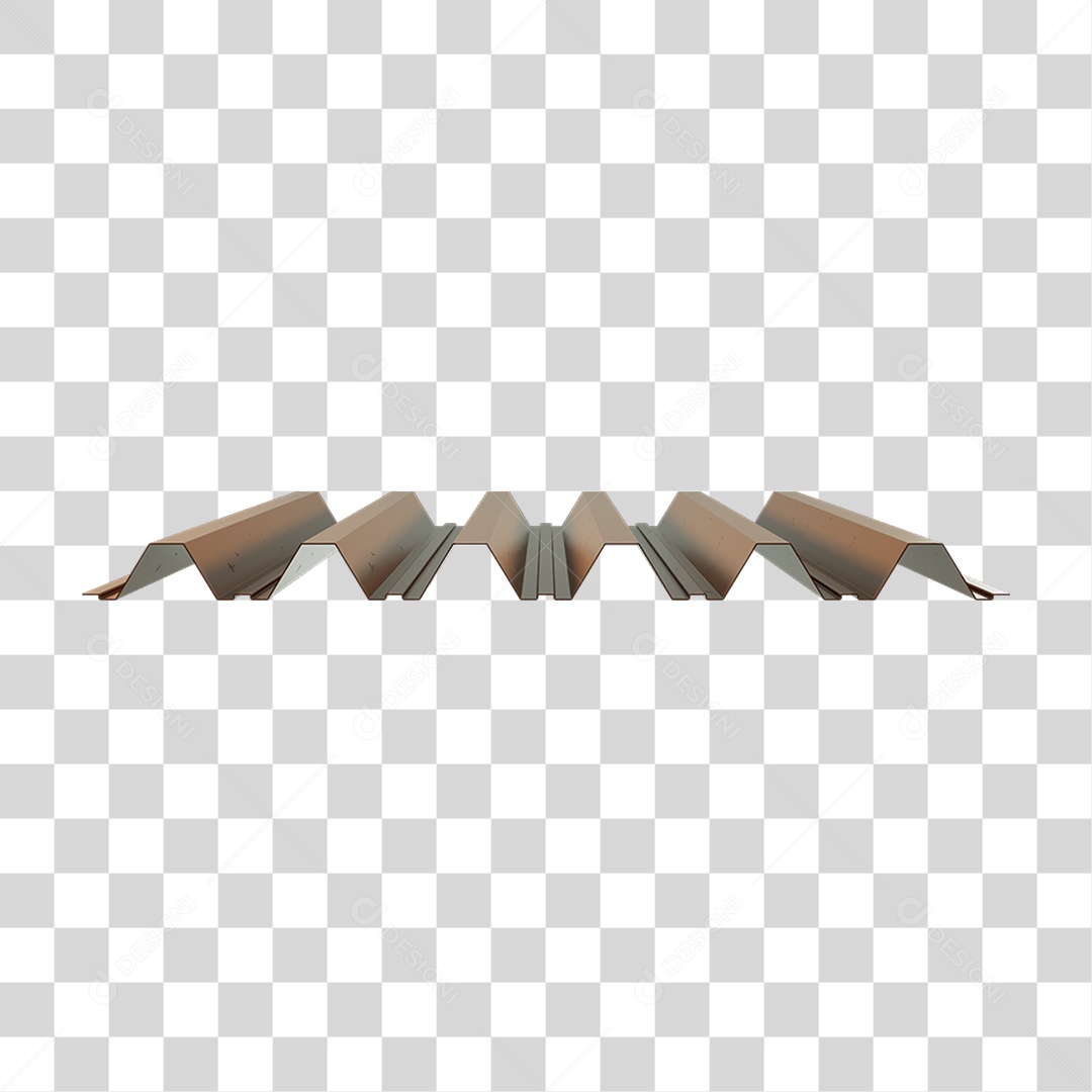Elemento 3D Telha de Zinco PNG Transparente
