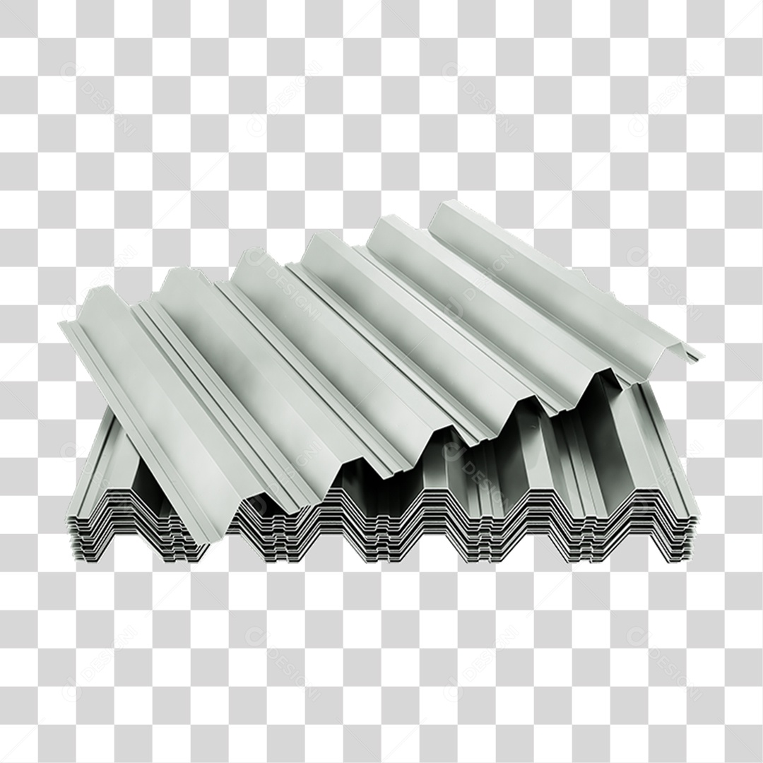 Elemento 3D Telha de Zinco PNG Transparente
