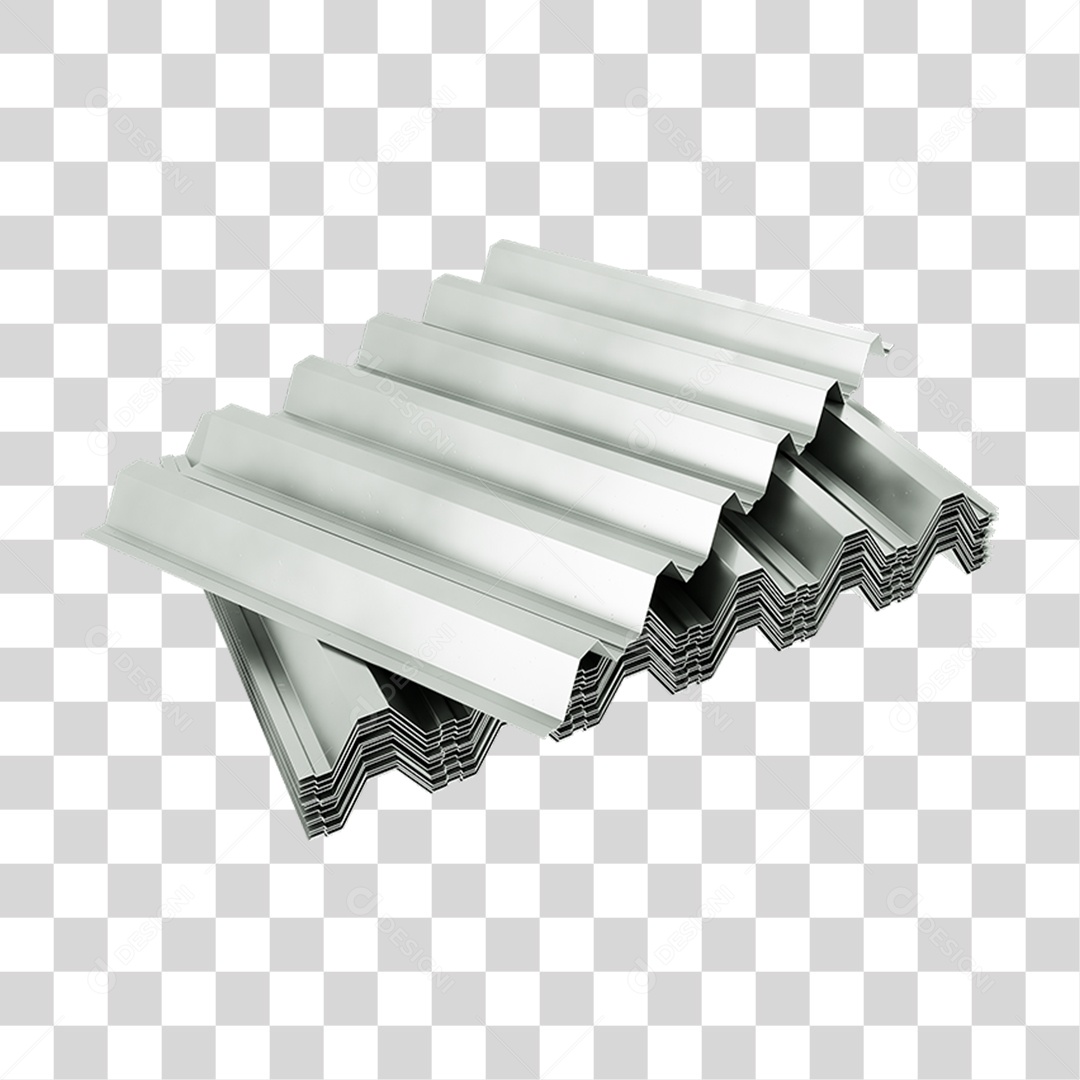 Elemento 3D Telha de Zinco PNG Transparente
