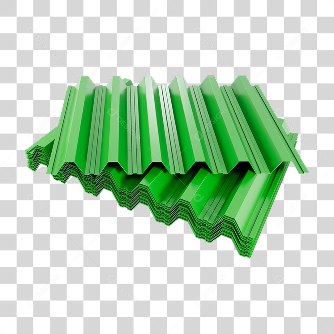 Elemento 3D Telha de Zinco PNG Transparente