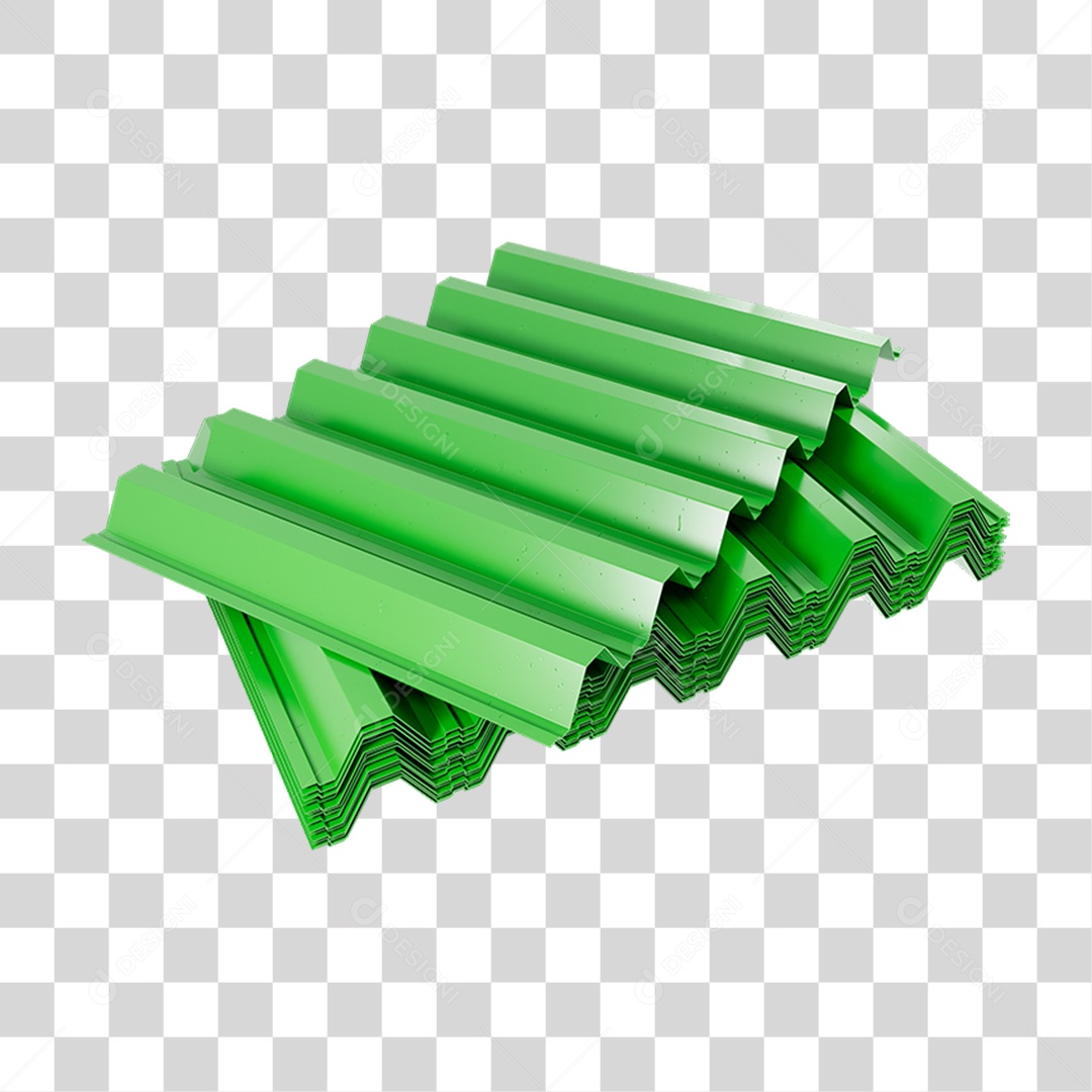 Elemento 3D Telha de Zinco PNG Transparente