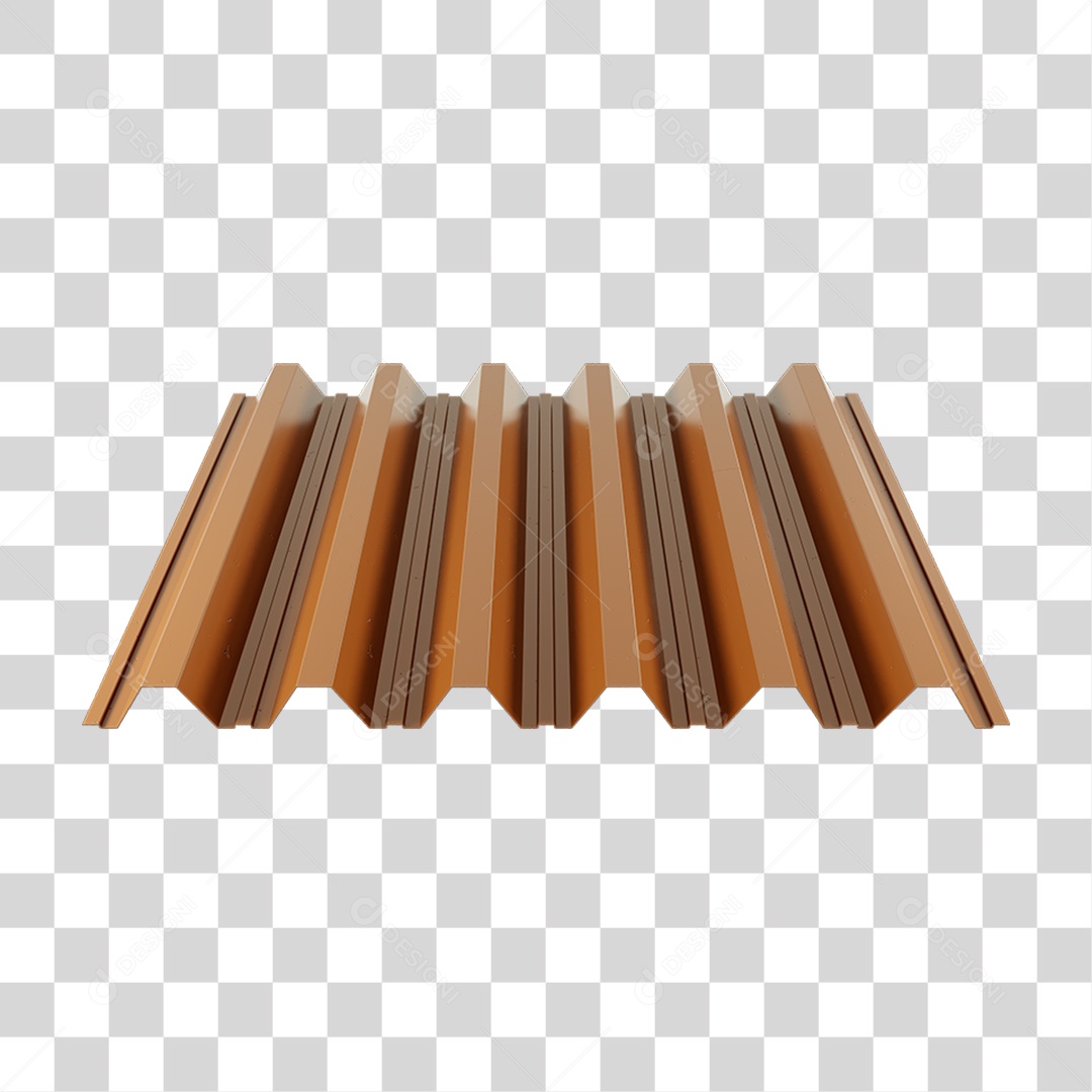 Elemento 3D Telha de Zinco PNG Transparente