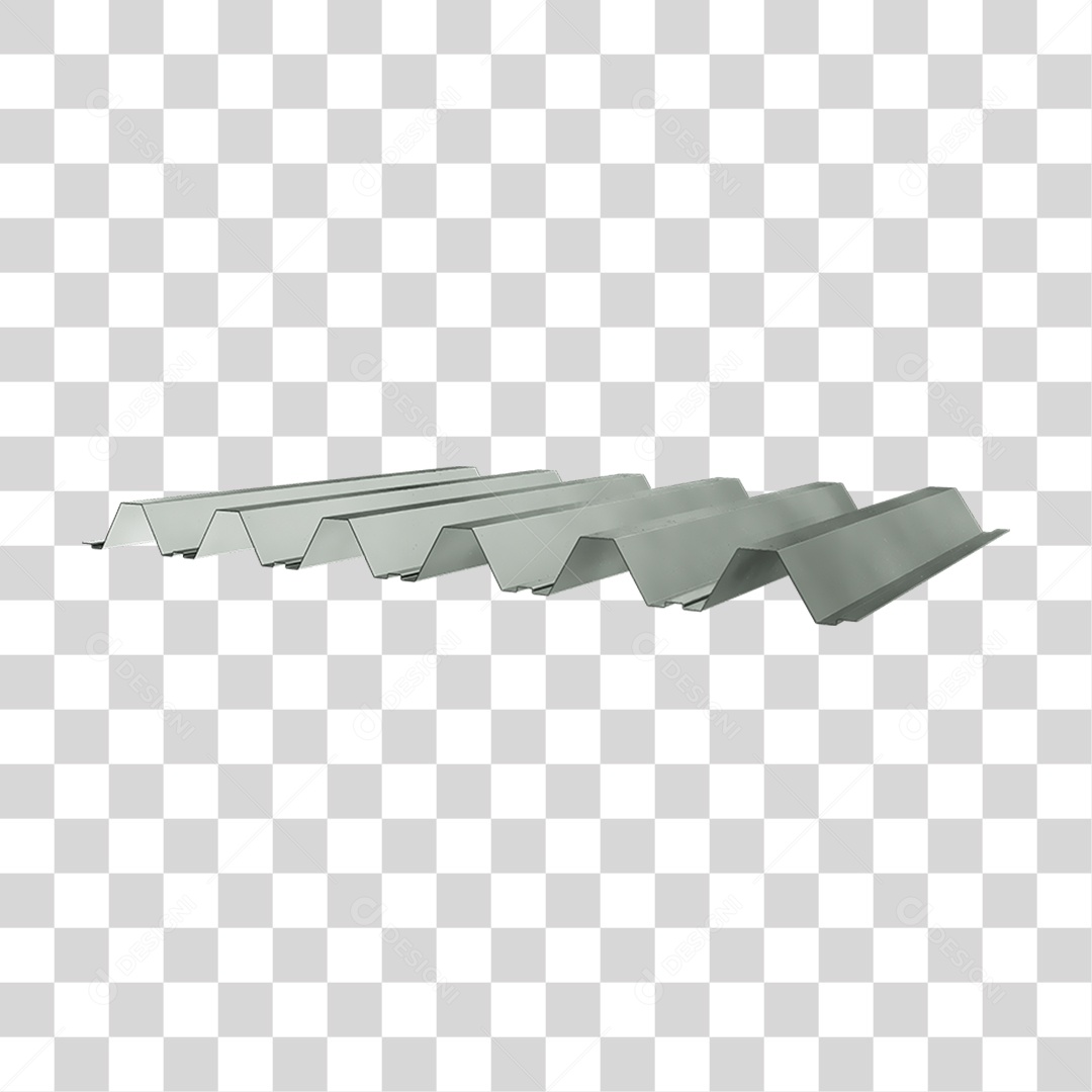 Elemento 3D Telha de Zinco PNG Transparente