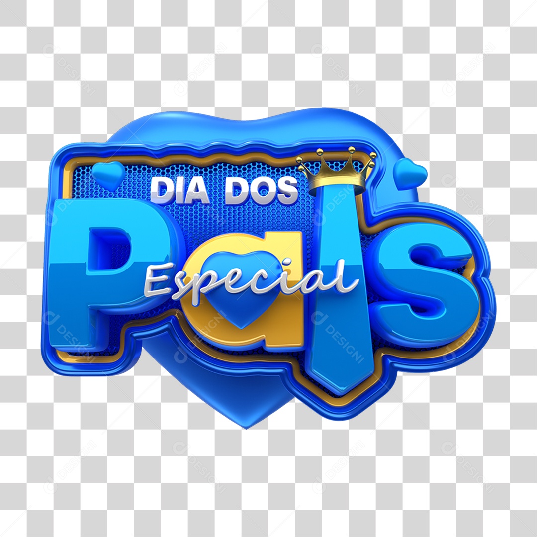 Selo 3D Dia dos Pais PNG Transparente