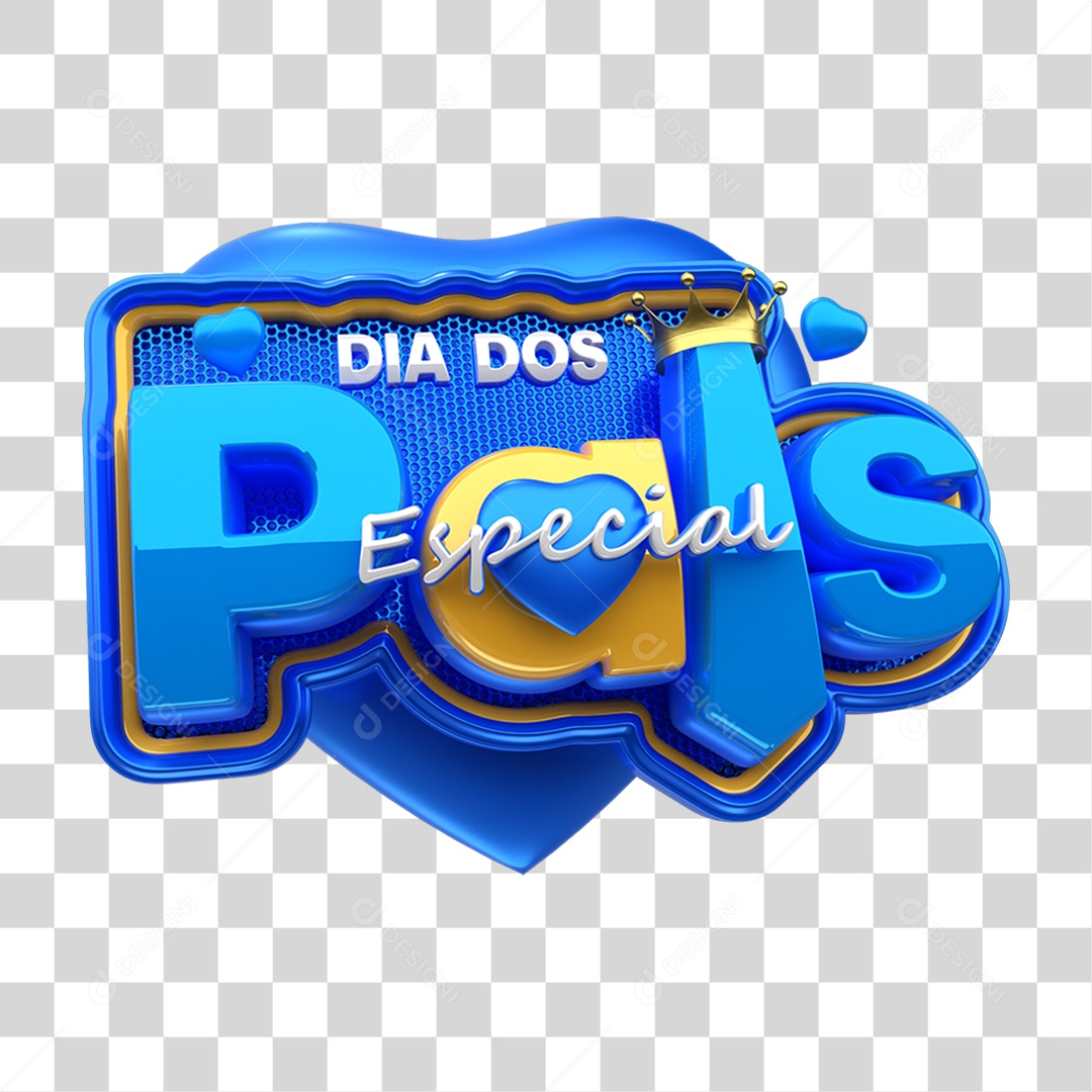 Selo 3D Dia dos Pais PNG Transparente