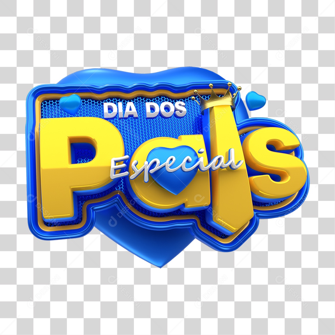Selo 3D Dia dos Pais PNG Transparente