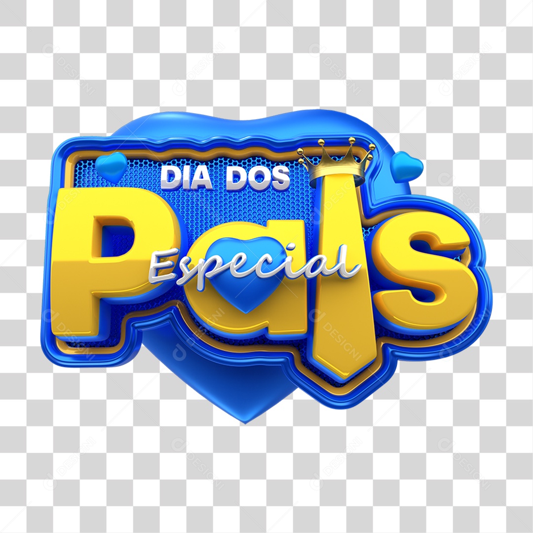 Selo 3D Dia dos Pais PNG Transparente