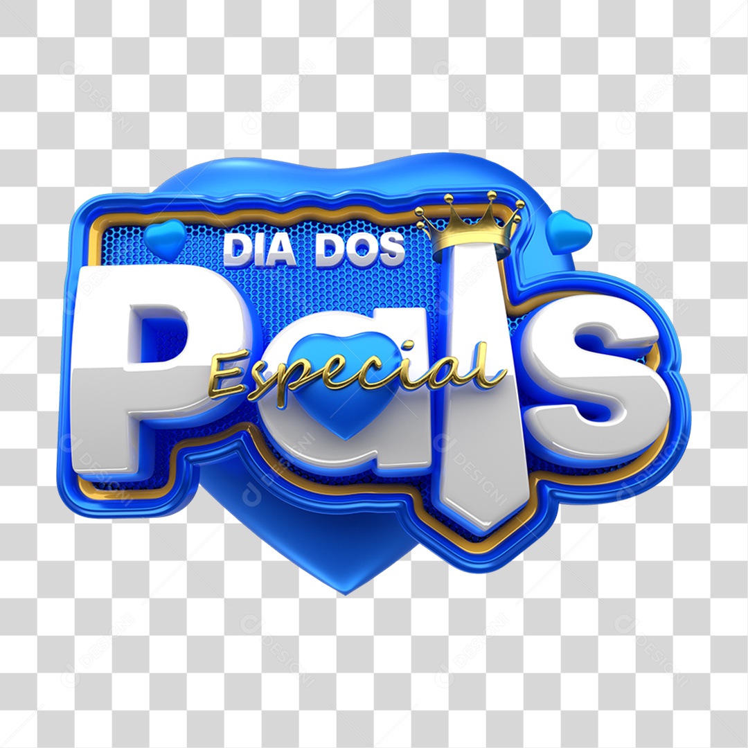 Selo 3D Dia dos Pais PNG Transparente