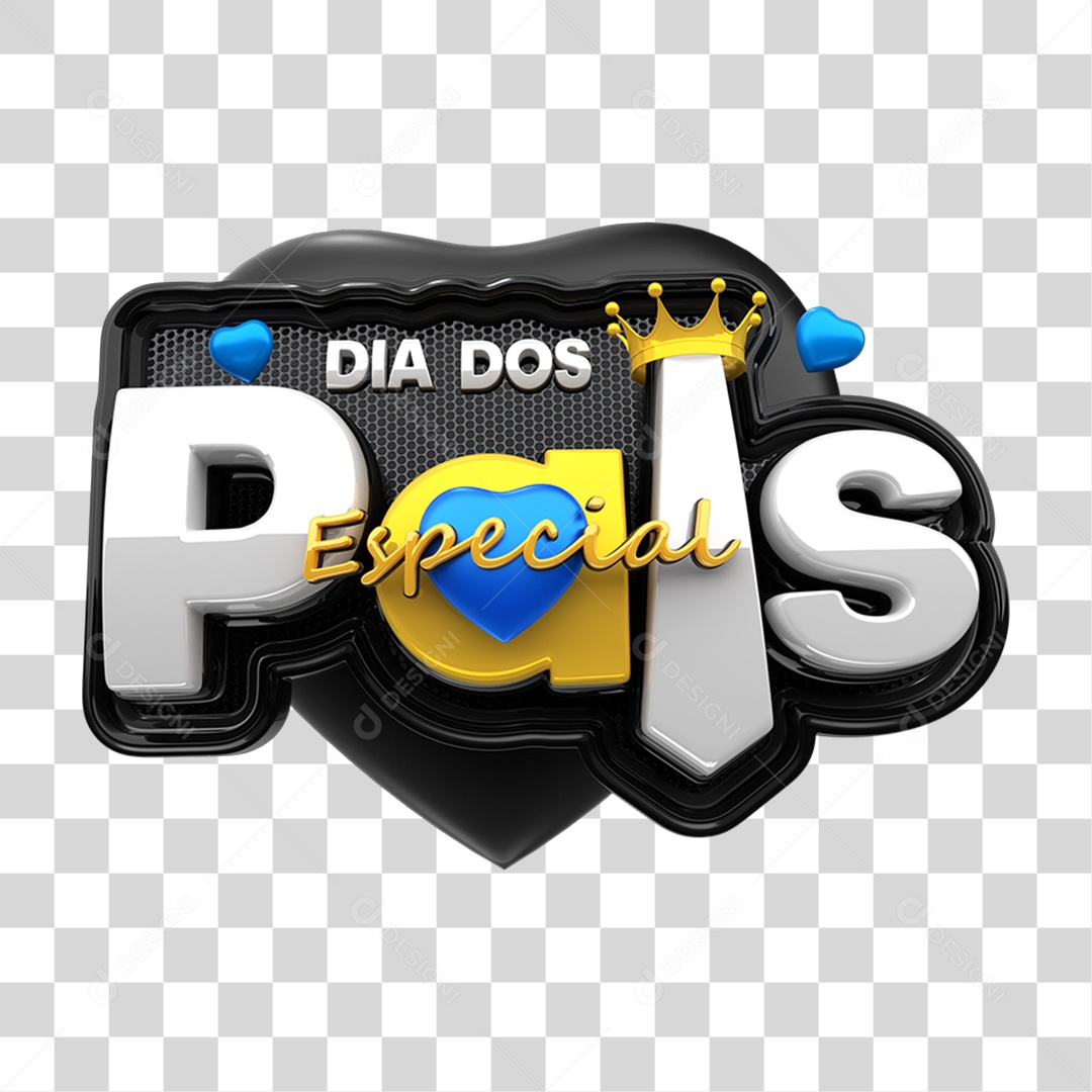 Selo 3D Dia dos Pais PNG Transparente
