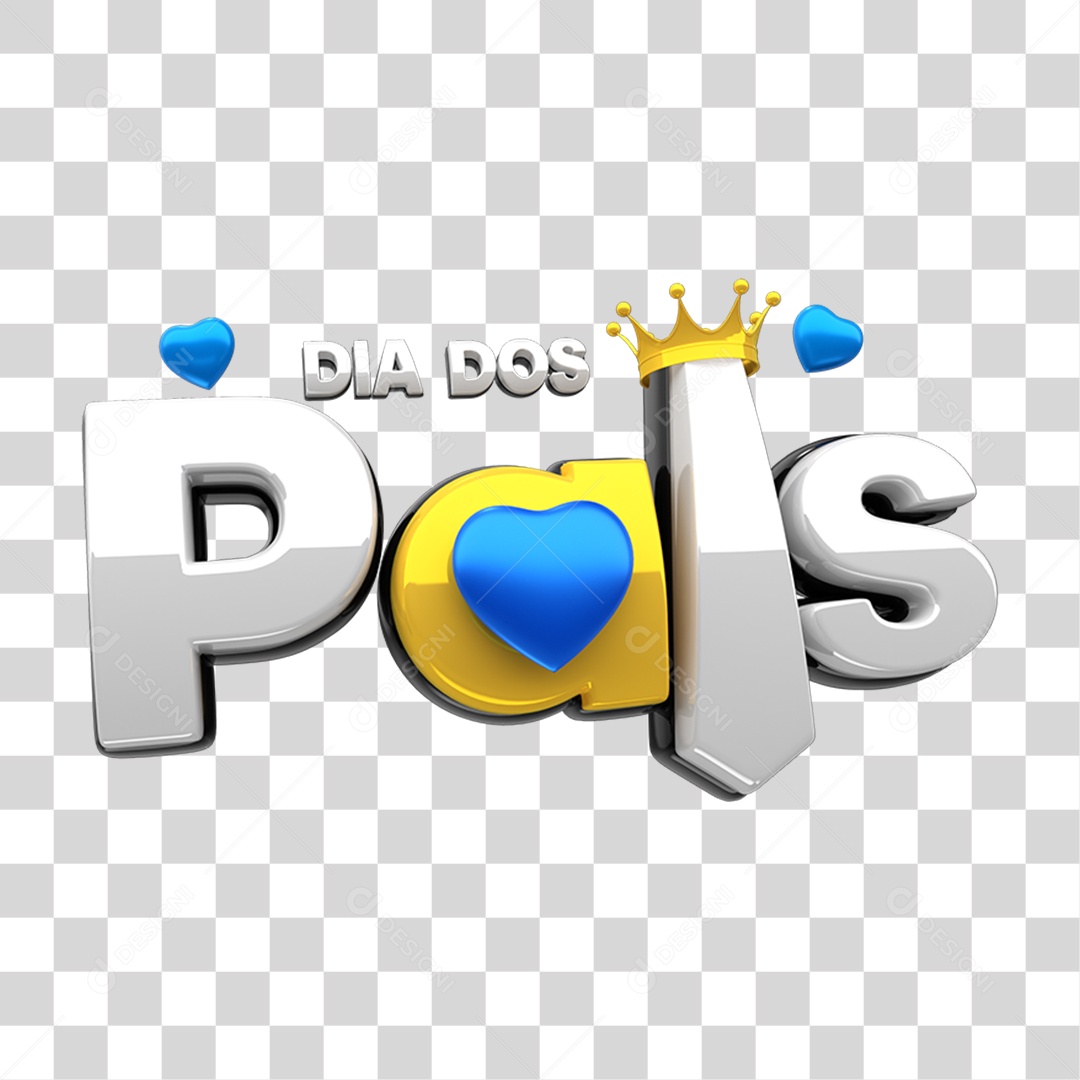 Selo 3D Dia dos Pais PNG Transparente