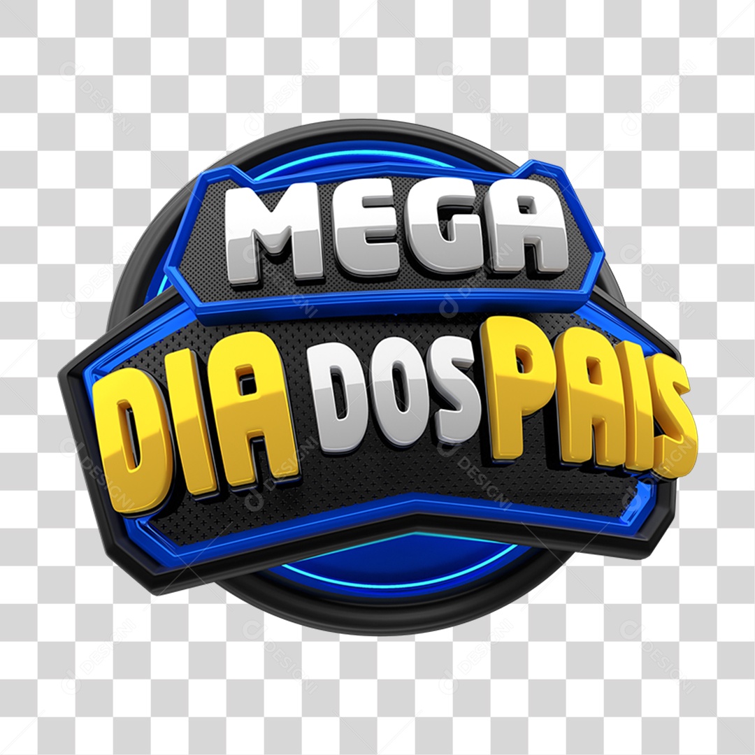 Selo 3D Mega dia dos Pais PNG Transparente