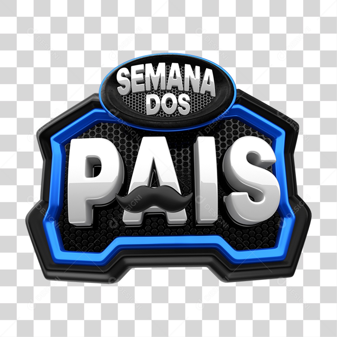 Selo 3D Semana dos Pais PNG Transparente
