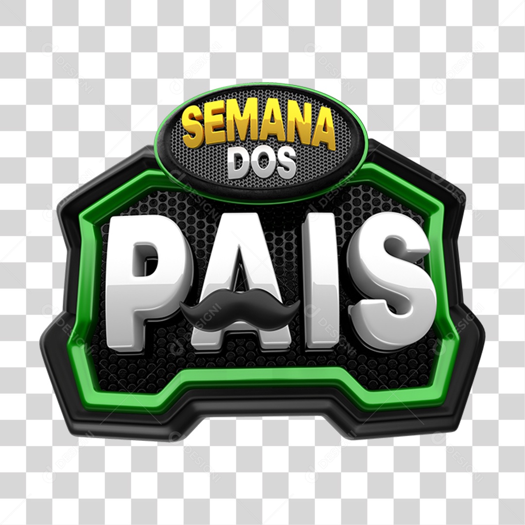 Selo 3D Semana dos Pais PNG Transparente