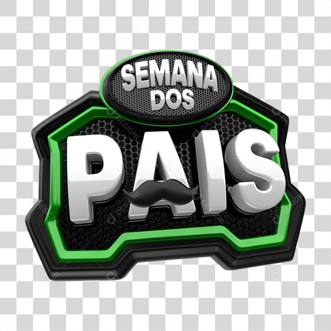 Selo 3D Semana dos Pais PNG Transparente