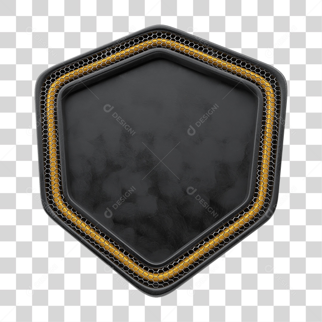 Elemento 3D Placa de Metal PNG Transparente