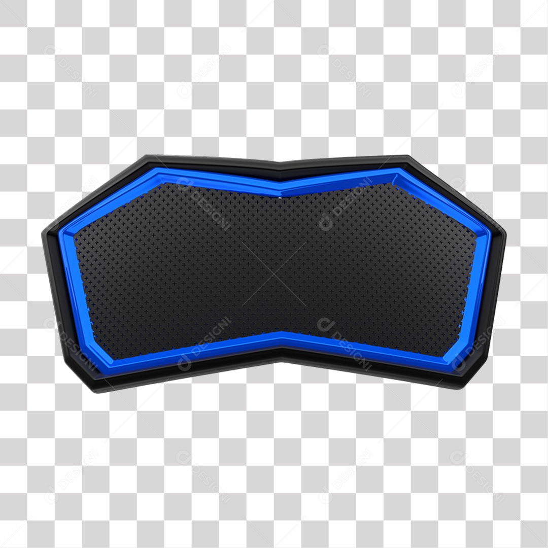 Elemento 3D Placa de Metal com Neon PNG Transparente