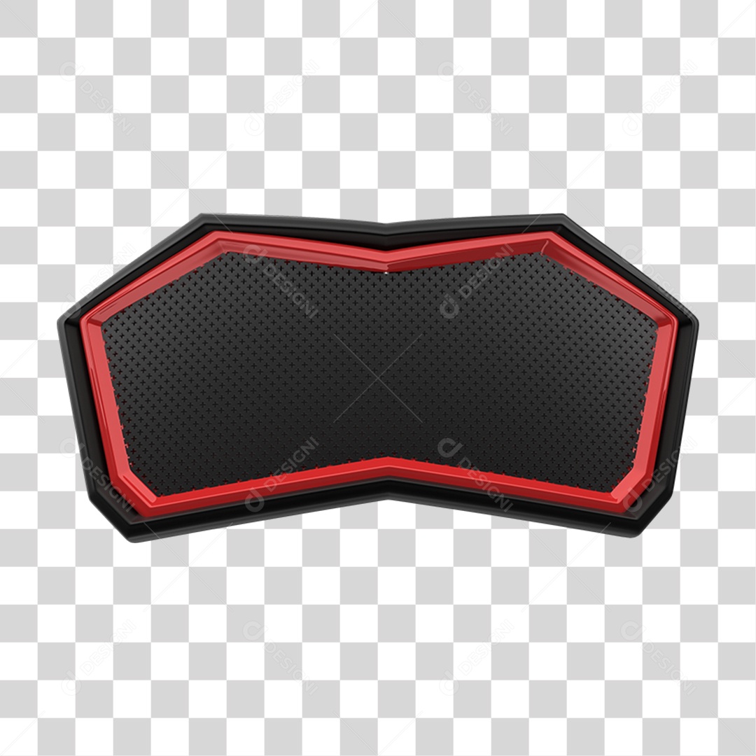 Elemento 3D Placa de Metal com Neon PNG Transparente