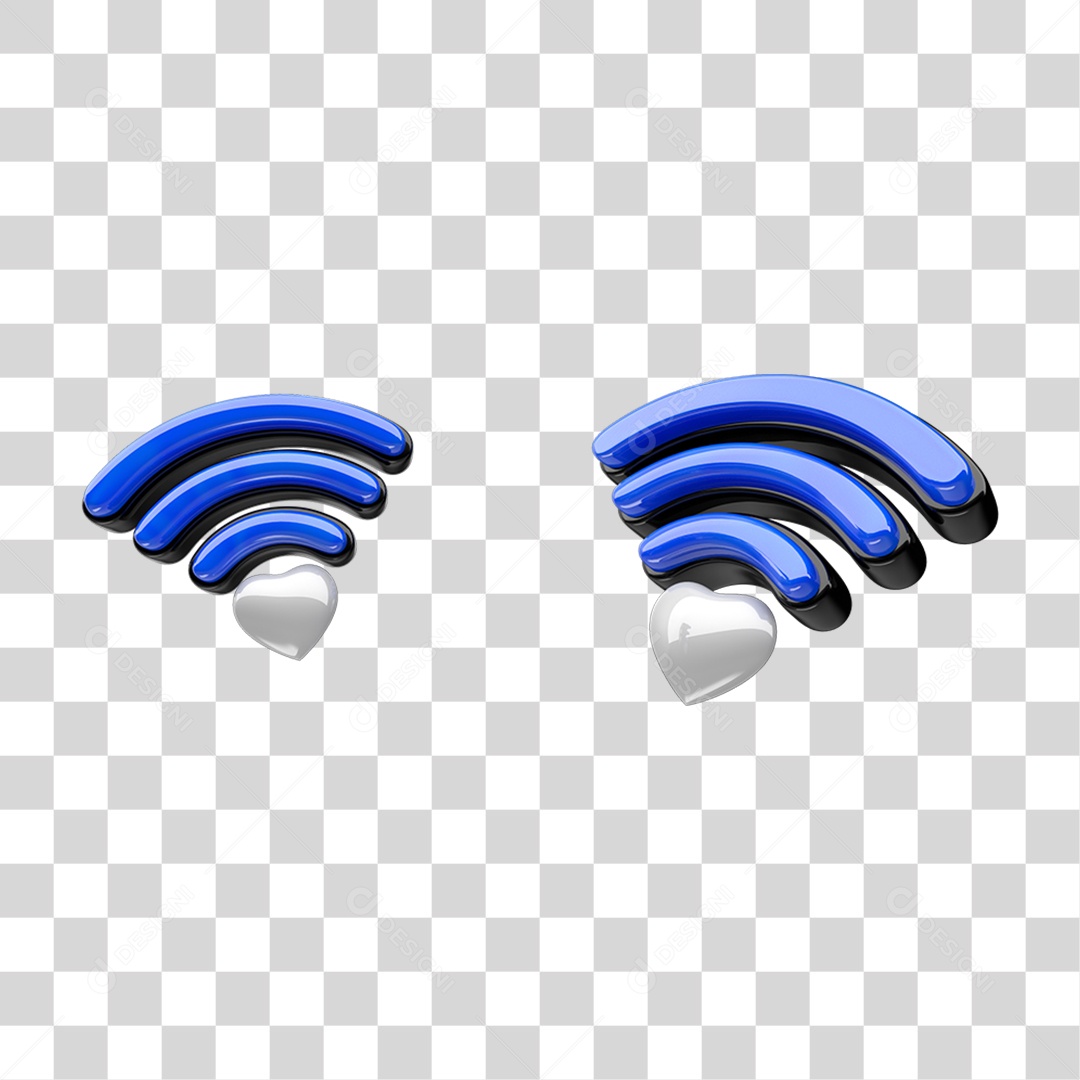 Elemento 3D Sinal Wi-fi PNG Transparente