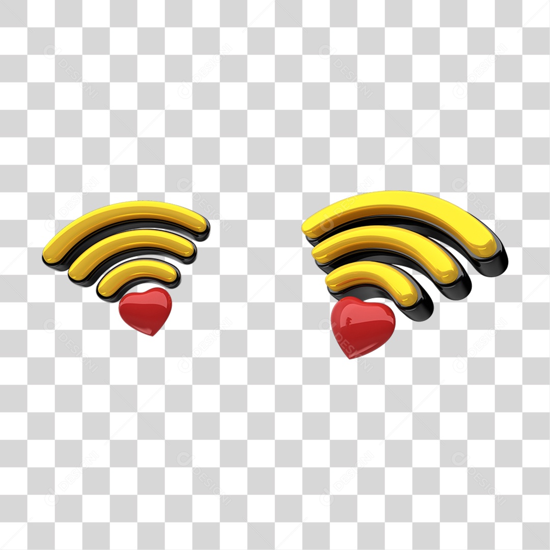 Elemento 3D Sinal Wi-fi PNG Transparente