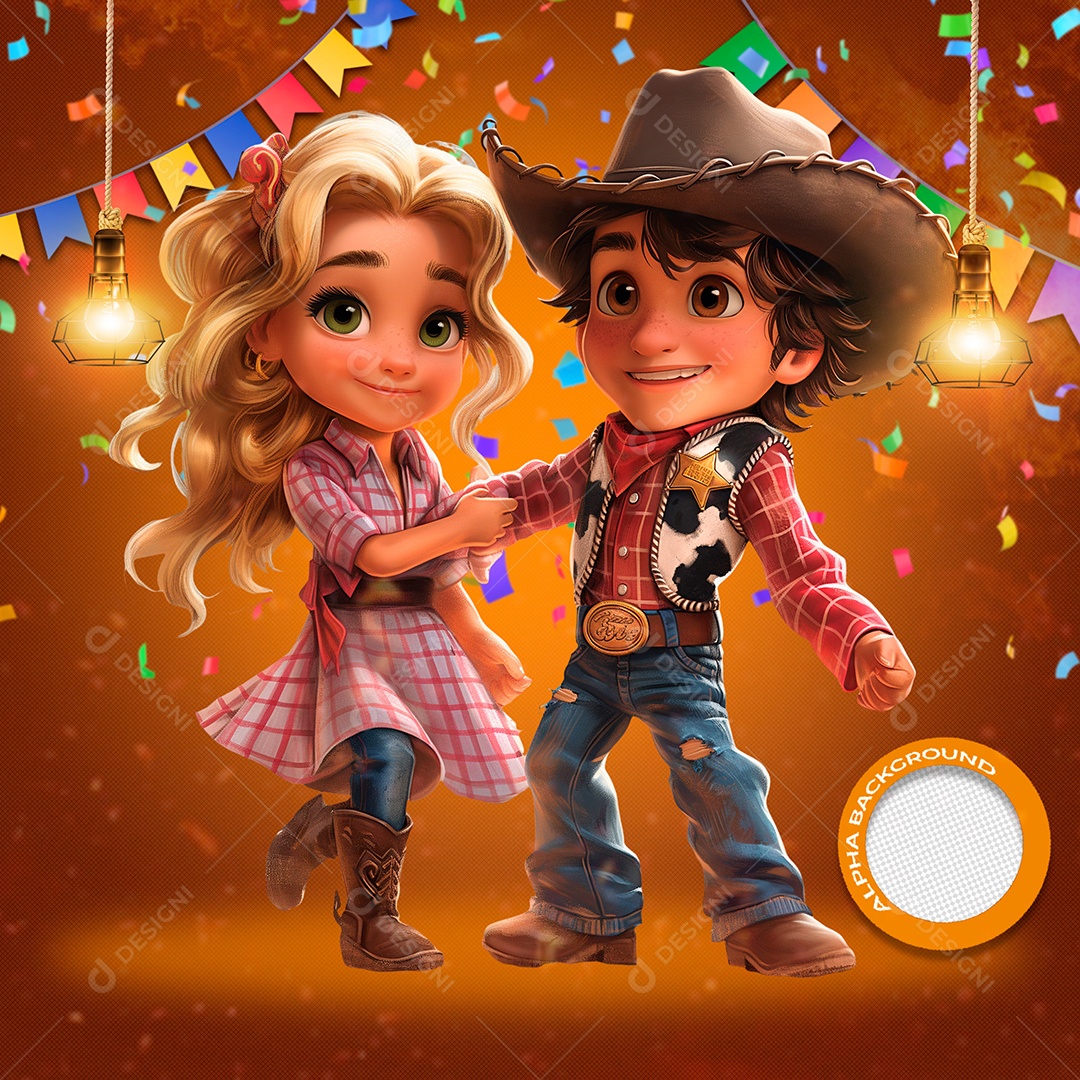 Casal Dançando Elemento 3D para Composição PSD