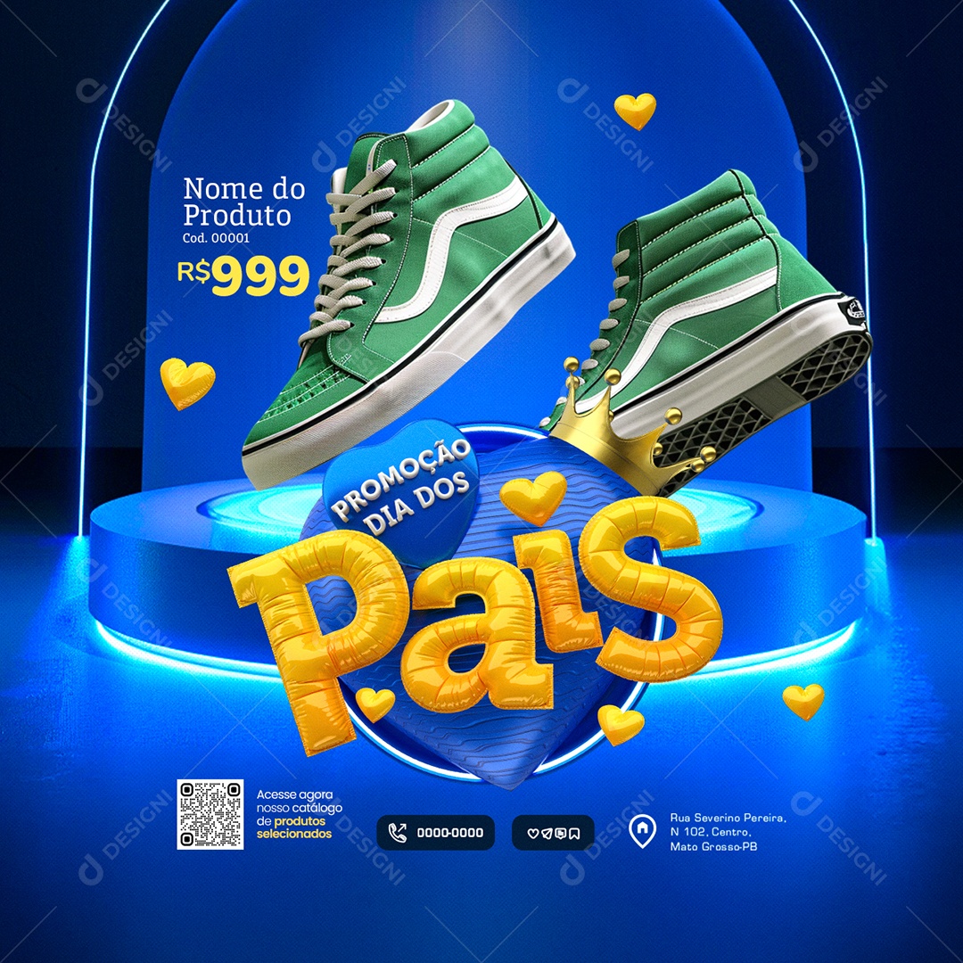 Promoção Dia dos Pais Presentes Tênis Social Media PSD Editável