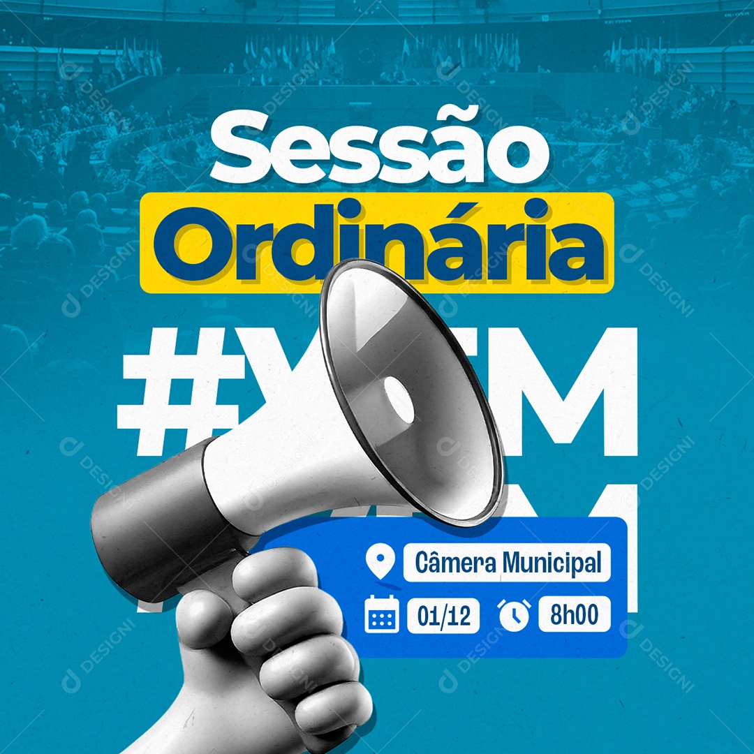 Sessão Ordinária Vem Câmera Municipal Social Media PSD Editável