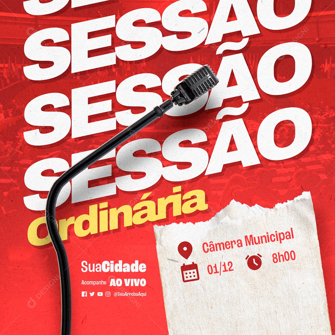 Sessão Ordinária Câmera Municipal Social Media PSD Editável