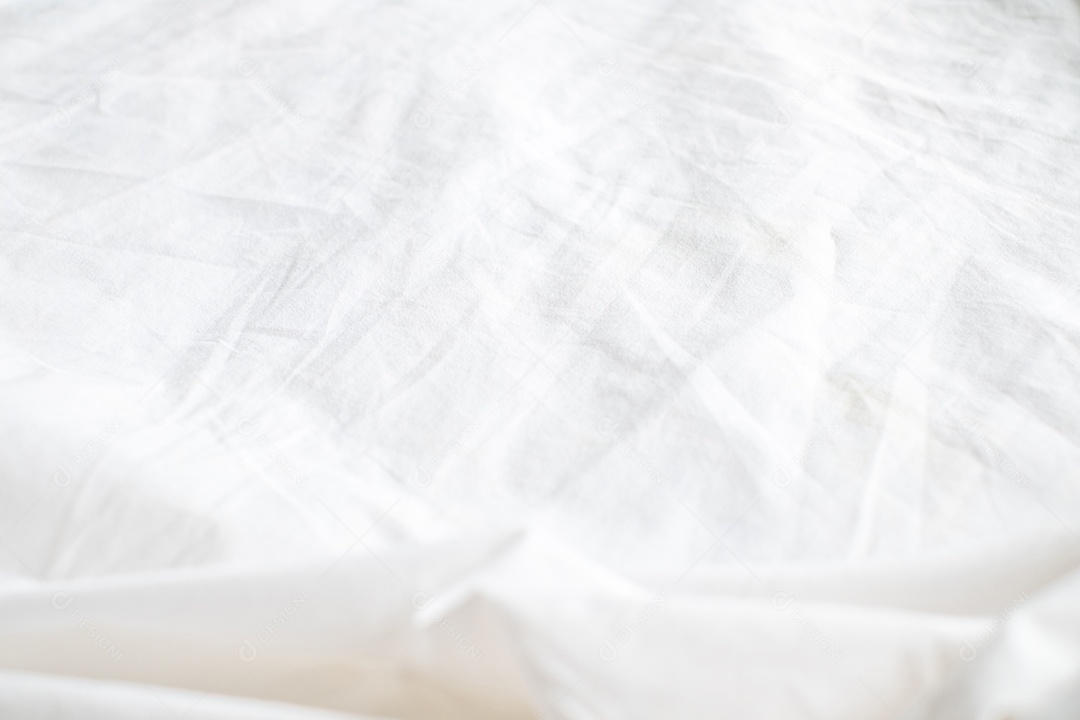 Textura de fundo de tecido branco enrugado