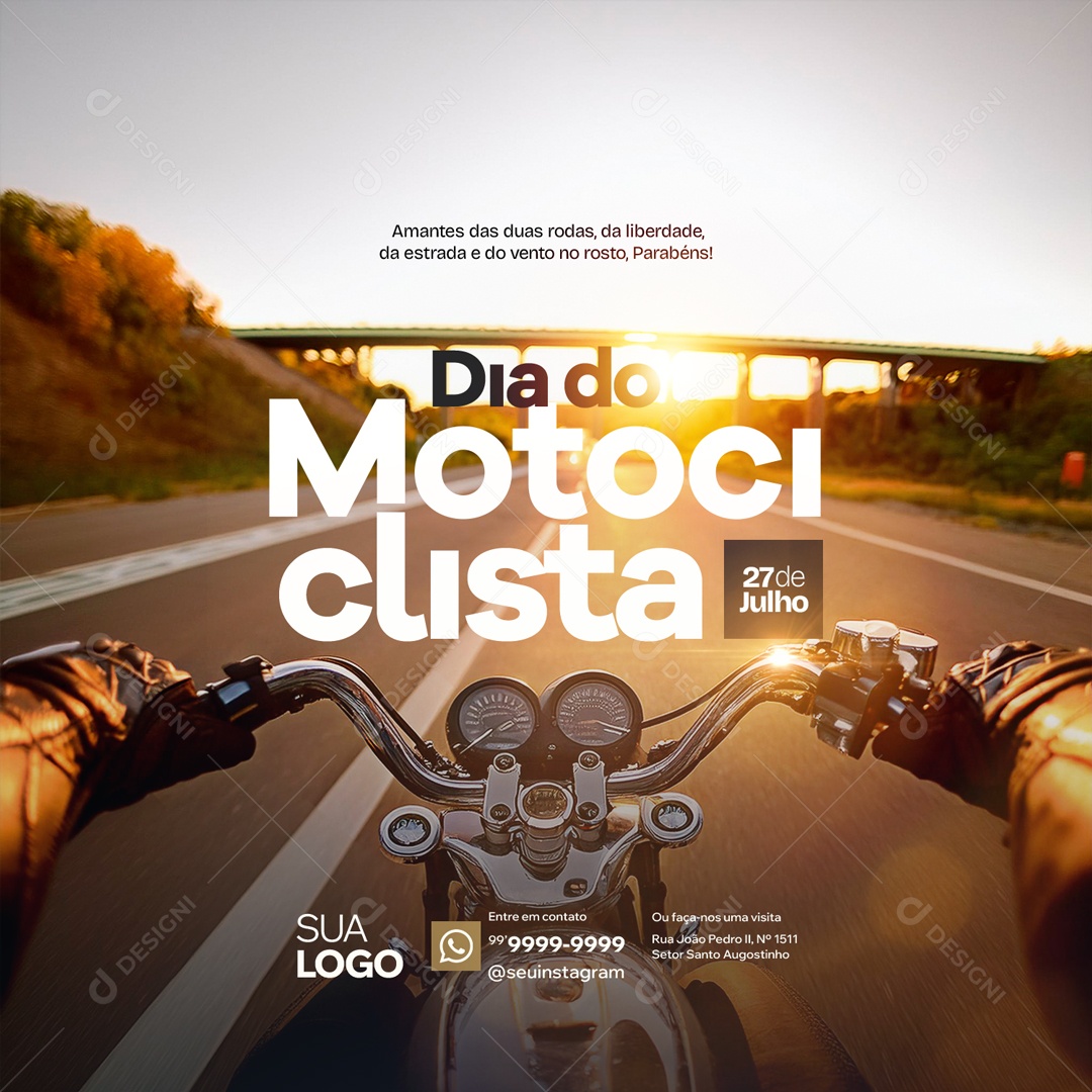 Dia do Motociclista 27 de Julho Social Media PSD Editável
