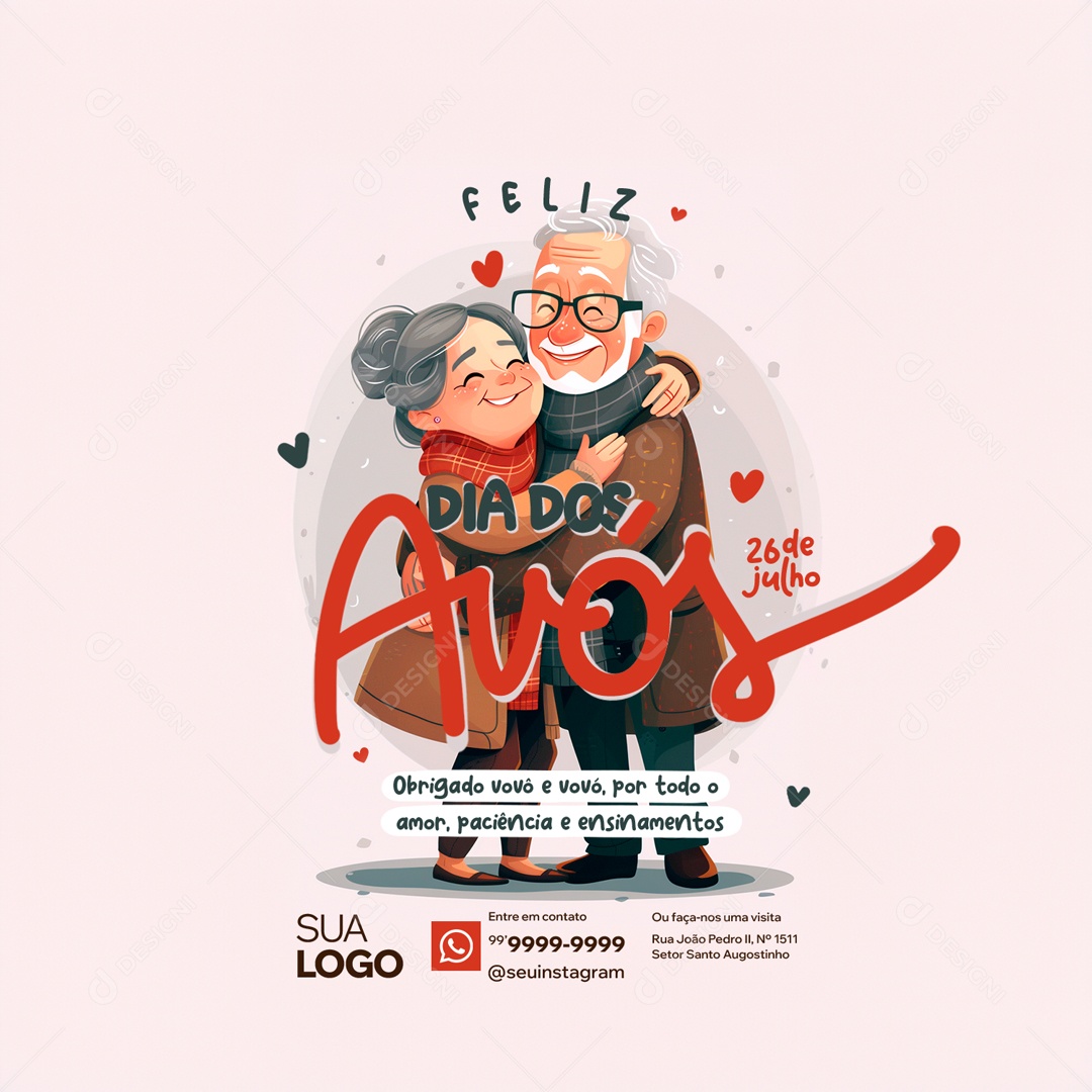 Feliz Dia dos Avós 26 de Julho Social Media PSD Editável
