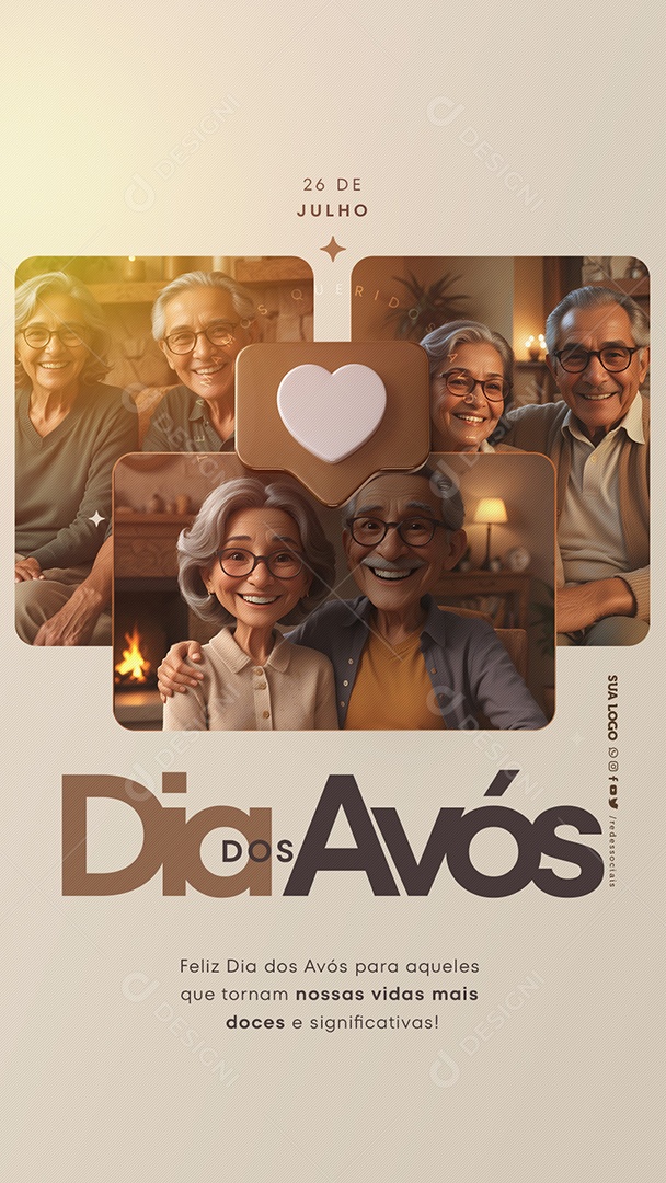Story Feliz Dia dos Avós 26 de Julho Social Media PSD Editável