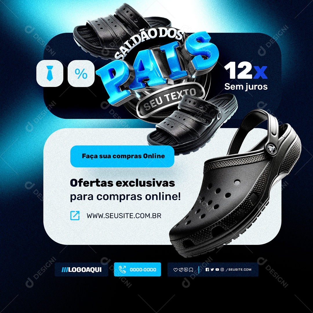 Loja de Calçados Saldão dos Pais Ofertas Exclusivas Social Media PSD Editável