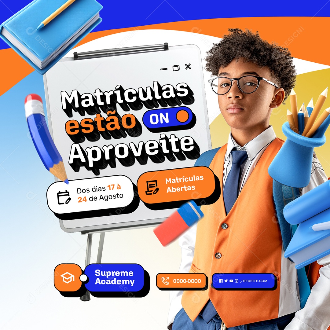 Social Media Beach Matriculas Estão On Aproveite PSD Editável