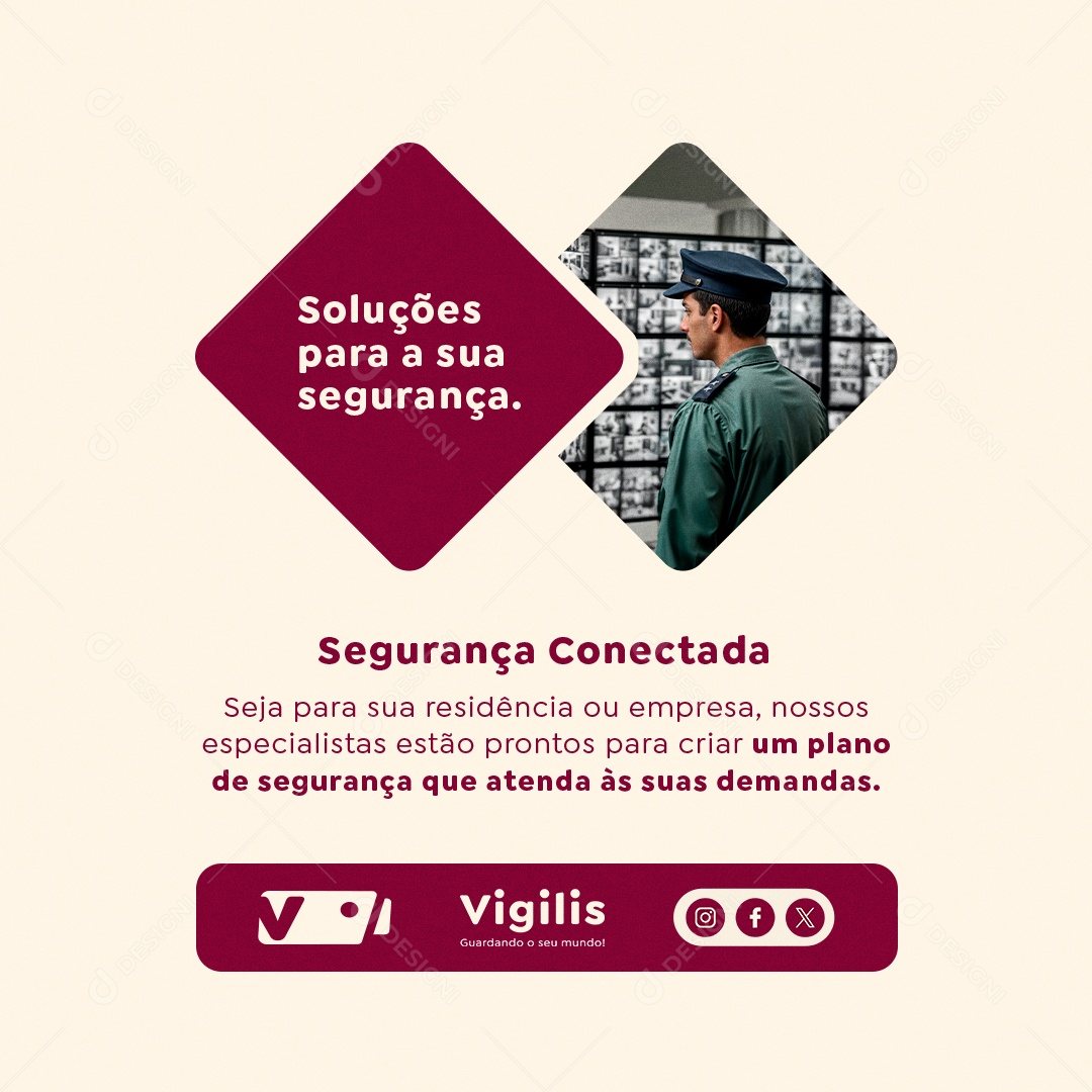 Câmera de Segurança Soluções Para a Sua Segurança Social Media PSD Editável