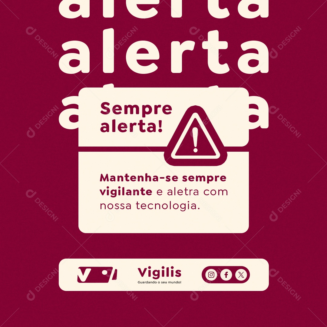 Câmera de Segurança Sempre Alerta Social Media PSD Editável