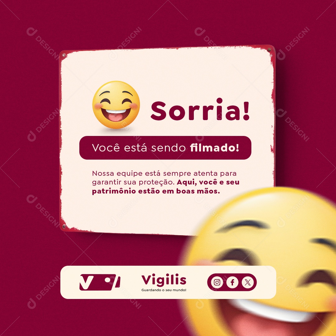 Câmera de Segurança Sorria Social Media PSD Editável