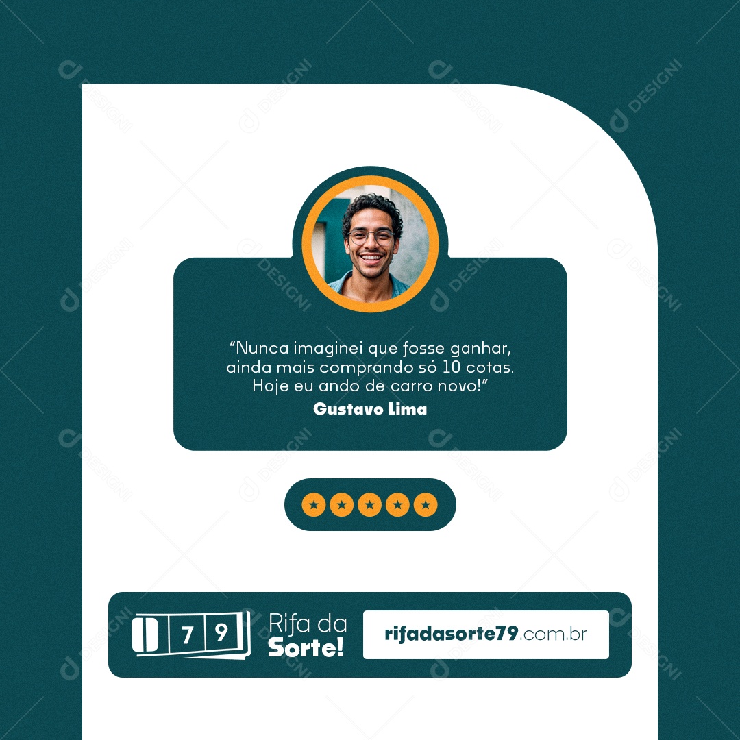 Rifa Premiada Rifa da Sorte Social Media PSD Editável