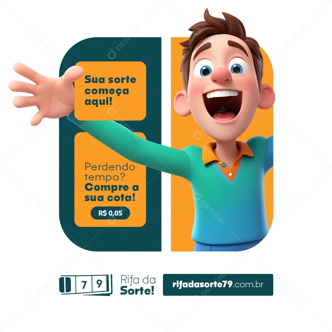 Rifa Premiada Sua Sorte Começa Aqui Social Media PSD Editável