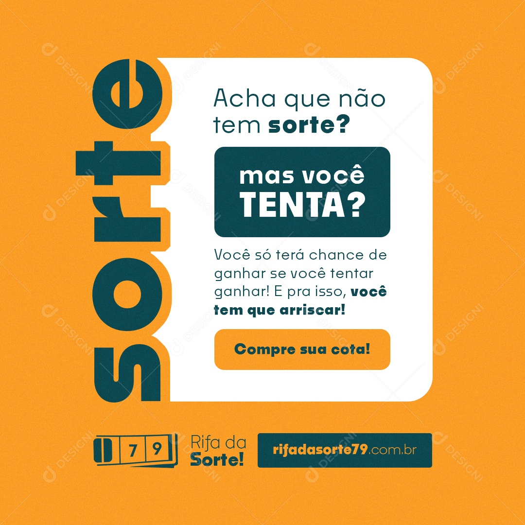 Rifa Premiada Acha Que não Tem Sorte Social Media PSD Editável