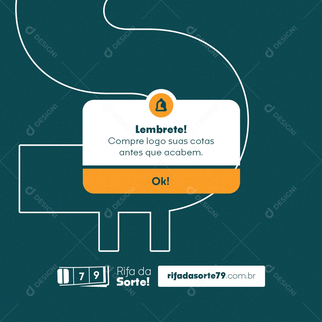 Rifa Premiada Sorteio Lembrete Social Media PSD Editável